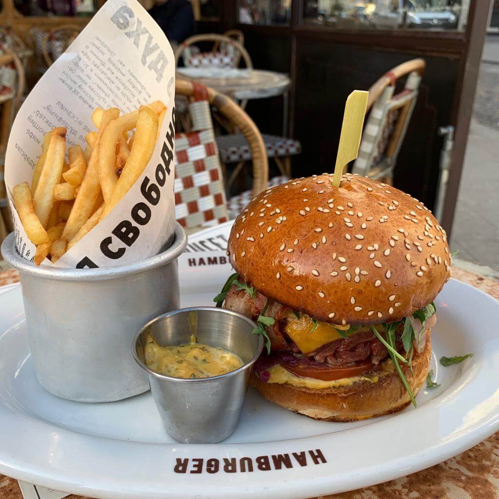 burger and French fries